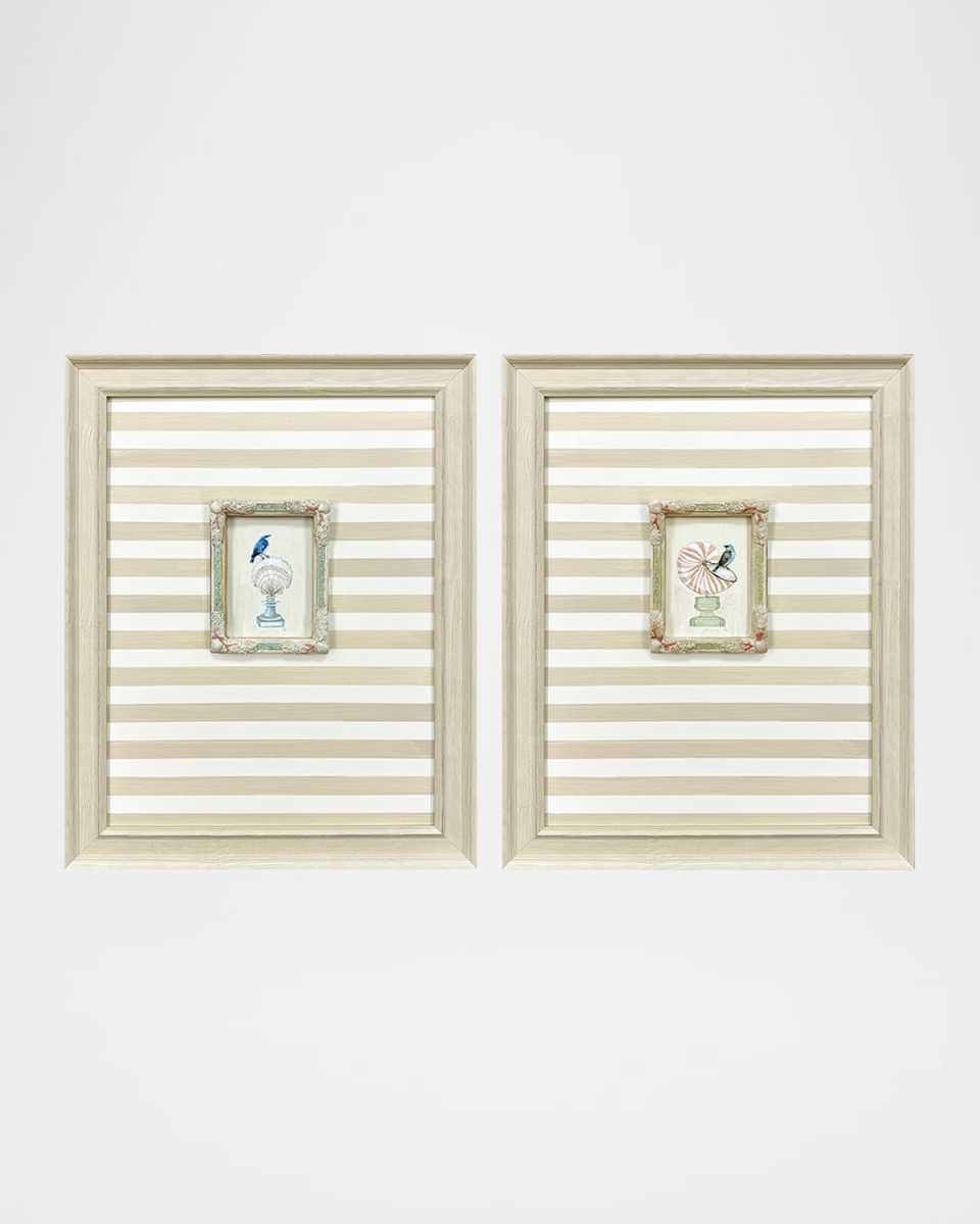 "Underwater Collage I" Multi-Media Wall Art, Set of 2